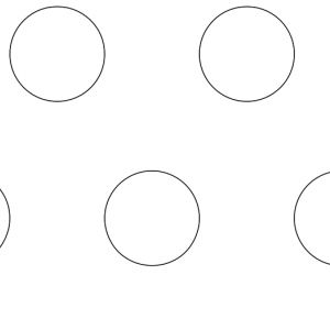 1in Diameter Circles on 2in Centers Perforation Pattern