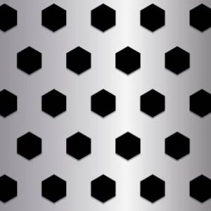 Hexagonal Perforated Metal Pattern on 1in Centers