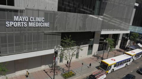 Mayo Clinic Sports Medicine Building Featuring Perforated Metal Imaging
