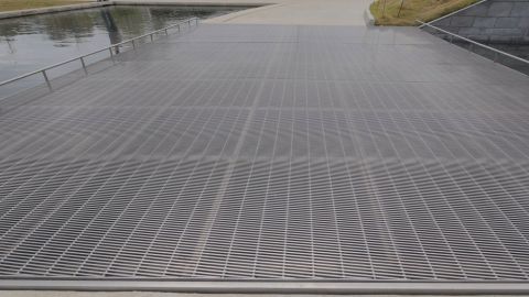 Metal Grating Installation Over Water