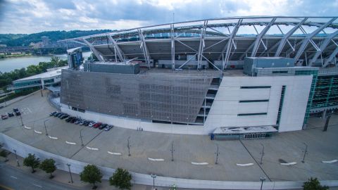 Side View of the Perforated Metal Cladding for the Paul Brown Stadium