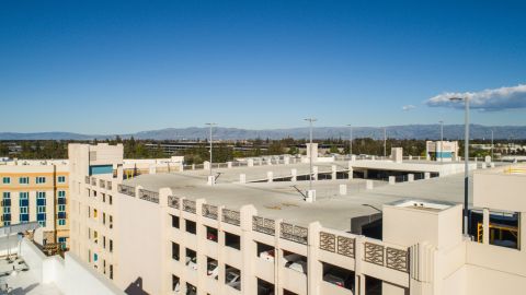 Aerial View of the Parking Garage on Main Street, Cupertino