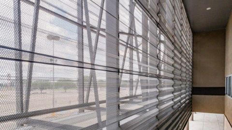 Light Shining Through a Perforated Metal Façade 