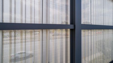 Perforated Corrugated Metal Panels at a Warehouse in Tustin, CA