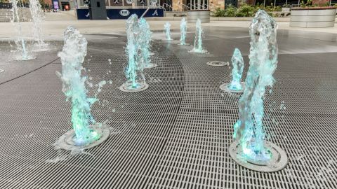 Colorful Fountain Lights at Suntrust Park