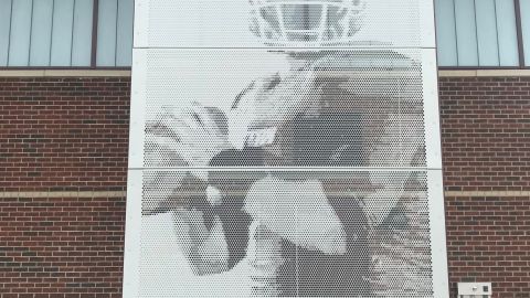 Football Player Perforation Design at EKU Stadium