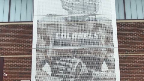 Image-CLAD Perforated Metal Installed for EKU Stadium