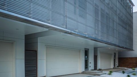 Corrugated Metal Panels Used on the Art Colony Building Exterior