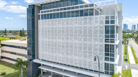 Perforated Metal Cladding Exterior View of Accesso Partners