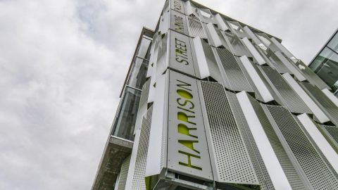 Perforated Metal Cladding System for Harrison St. Parking