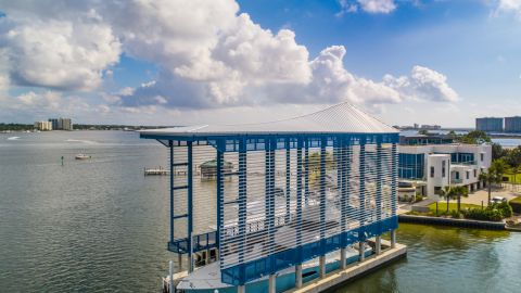 Metal Cladding For a Boat at the Sunset Point Dock