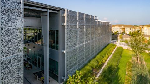 Long Side View of the Perforated Metal Cladding for The Lakes at Tech Ridge