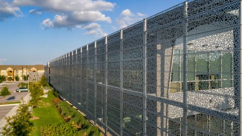 Side View of the Perforated Metal Cladding for The Lakes at Tech Ridge