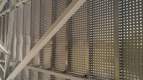 Looking Behind the Perforated Metal Cladding Panels for the Water Inst. of the Gulf