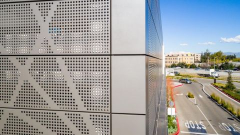 Perforated Metal Cladding at Westfield Parking Garage