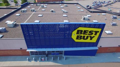 Aerial View of Best Buy Store Entrance