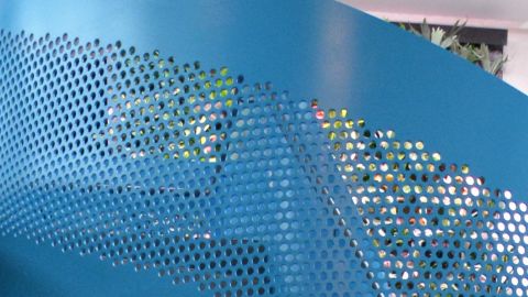 Blue Perforated Metal Infill at Microsoft HQ
