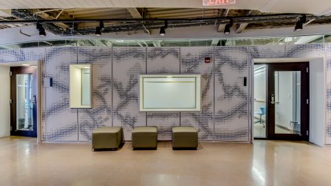 UCONN Waterbury Interior with Perforated Metal Panels