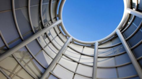 Interior View of Vallejo Transit Center Cylindrical Sign