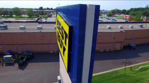 Side View of the Best Buy Sign