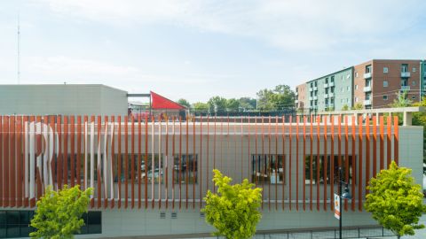 Perforated Metal Sunshades at Ponce City Market