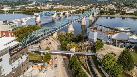 Aerial View Above the Holmberg Bridge