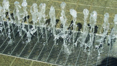 Water Fountain and Trench Grating