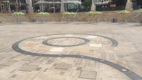 Swirl Trench Grating at Horton Plaza