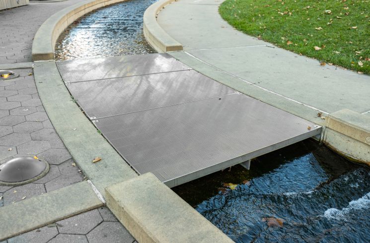 close up pedestrian bridge