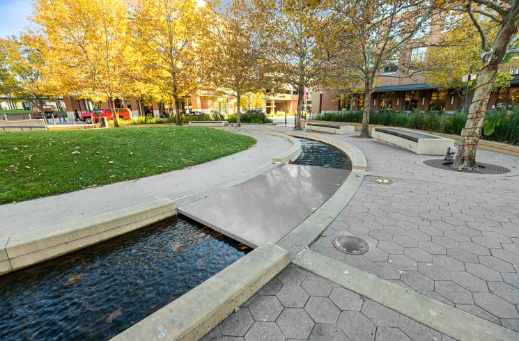 perforated pedestrian bridge