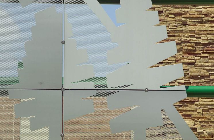 Custom Architectural Perforated Metal Signs | Hendrick