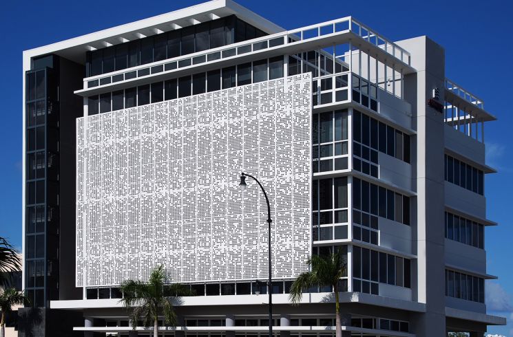 perforated metal cladding facade