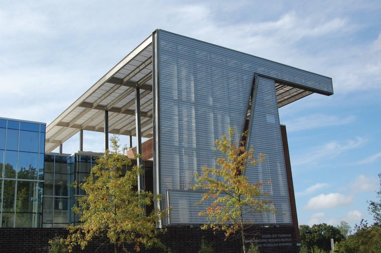 Perforated Corrugated Facade NCCU Hendrick Manufacturing