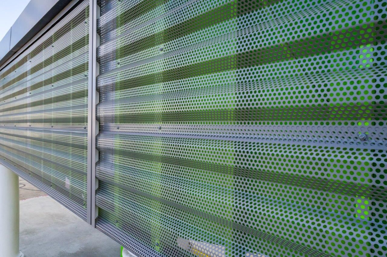 Getair Perforated Corrugated Façade, Corrugated Perforated Metal