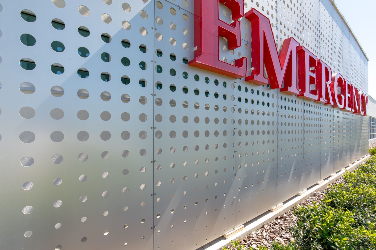 Perforated Metal Facade - Shands | Hendrick Manufacturing